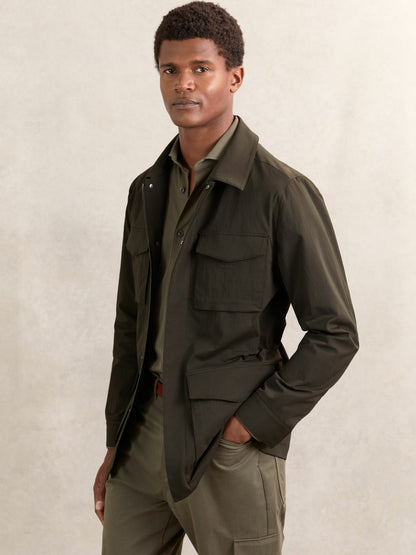 Removable-Gilet Safari Jacket in Green Men | Reiss