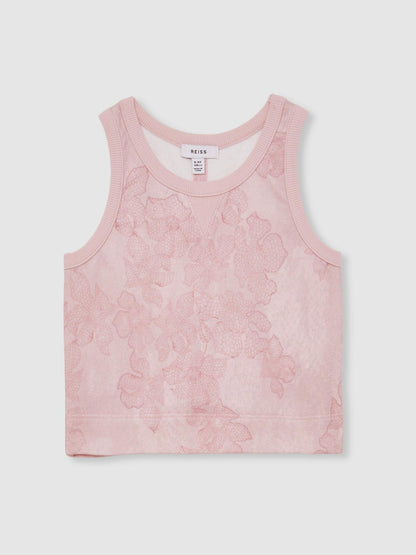 13-14 yrs Cotton Floral Vest and Joggers Set in Pink Print Children & Baby | Reiss