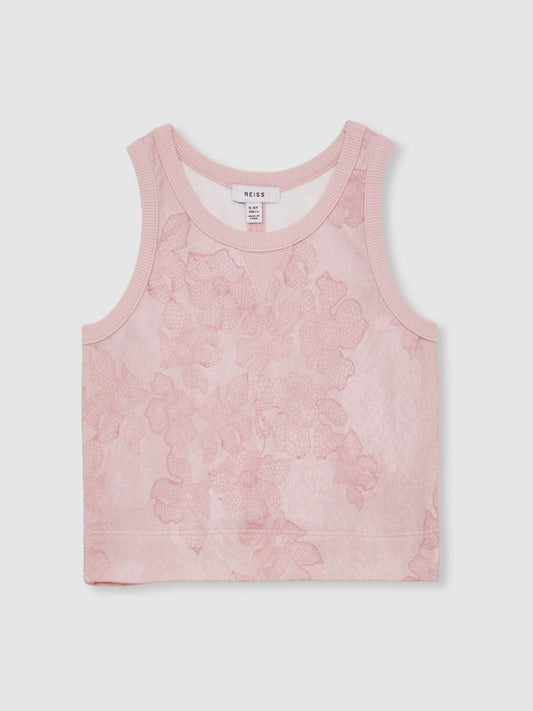 13-14 yrs Cotton Floral Vest and Joggers Set in Pink Print Children & Baby | Reiss