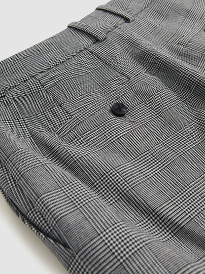 Petite Check Slim-Fit Suit Trousers in Grey Women | Reiss