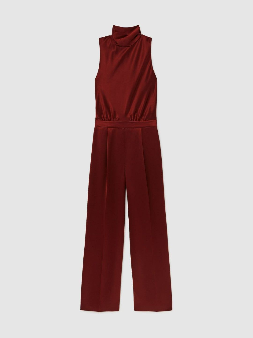 Petite Satin Cape-Sash Jumpsuit in Dark Red Women | Reiss