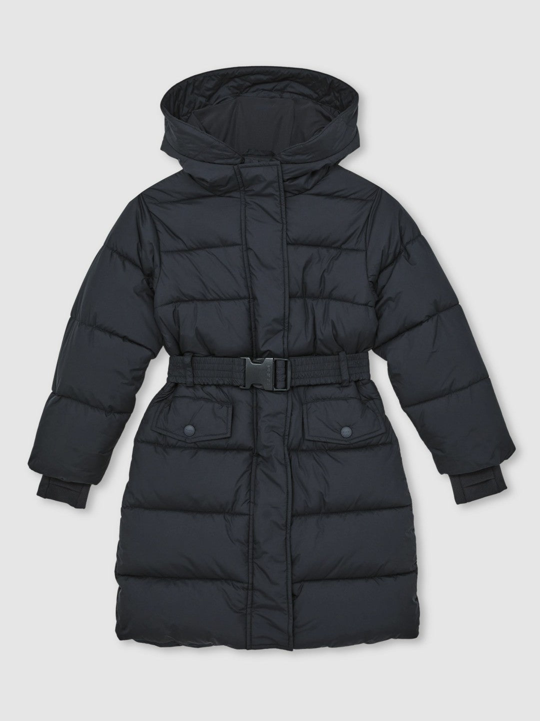 Longline Hooded Puffer Coat in Navy Children & Baby | Reiss