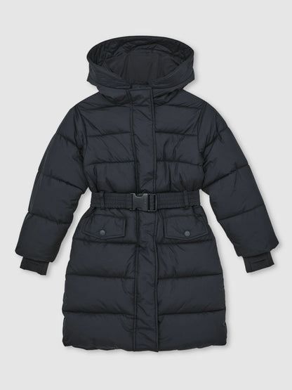 Longline Hooded Puffer Coat in Navy Children & Baby | Reiss