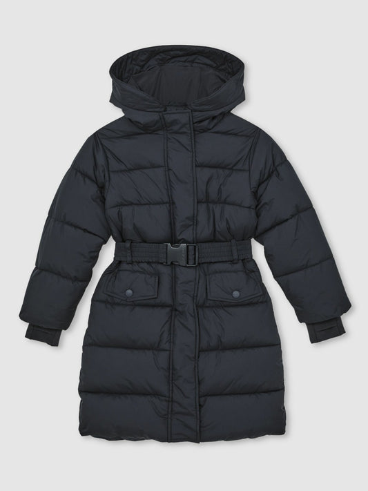 Longline Hooded Puffer Coat in Navy Children & Baby | Reiss