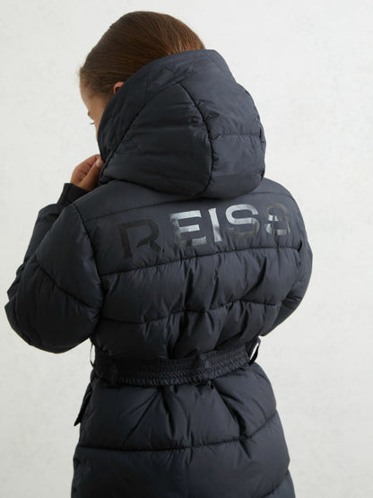 Longline Hooded Puffer Coat in Navy Children & Baby | Reiss
