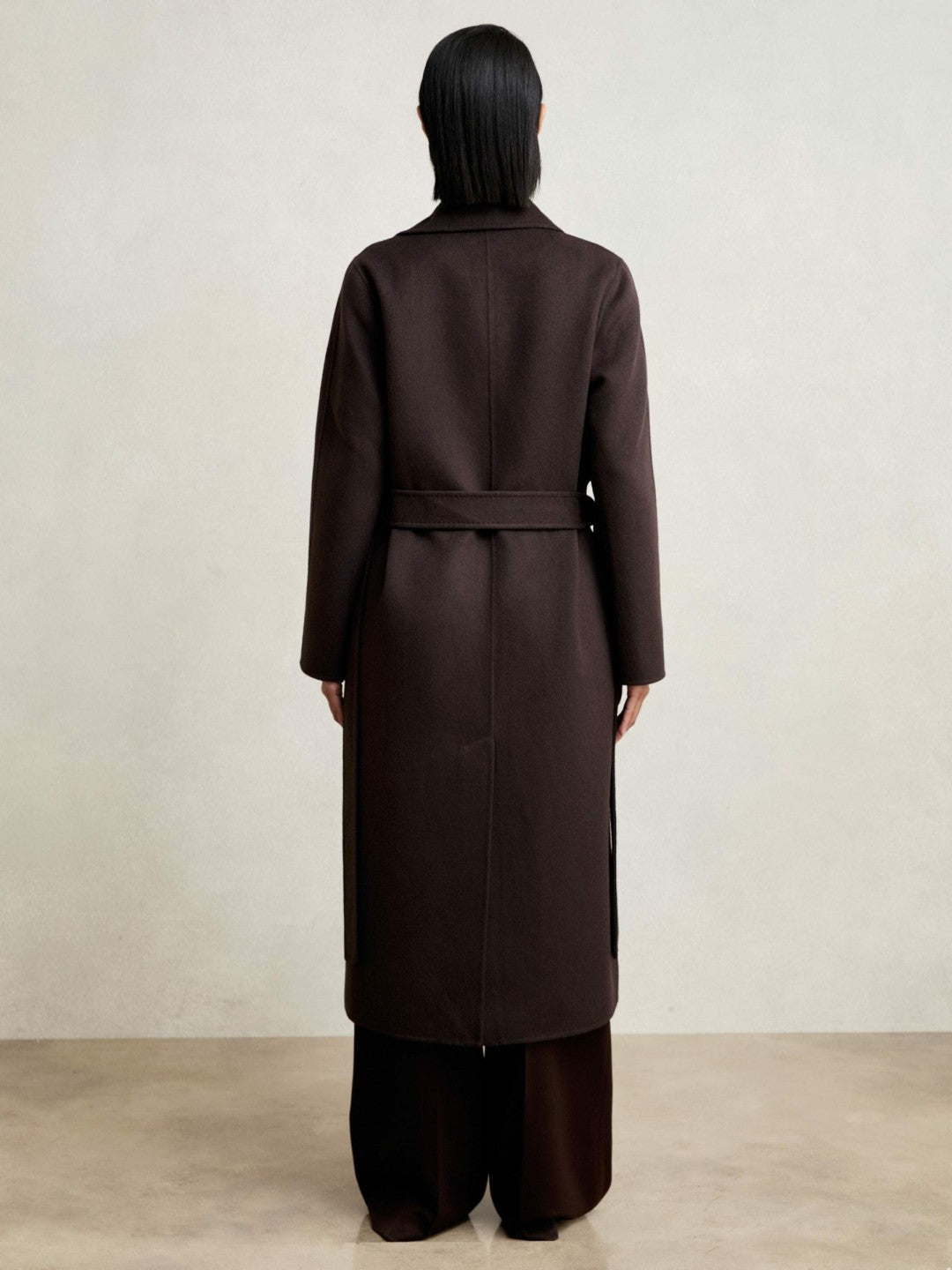 Double-Breasted Blindseam Coat Wool-Blend in Aubergine Women | Reiss