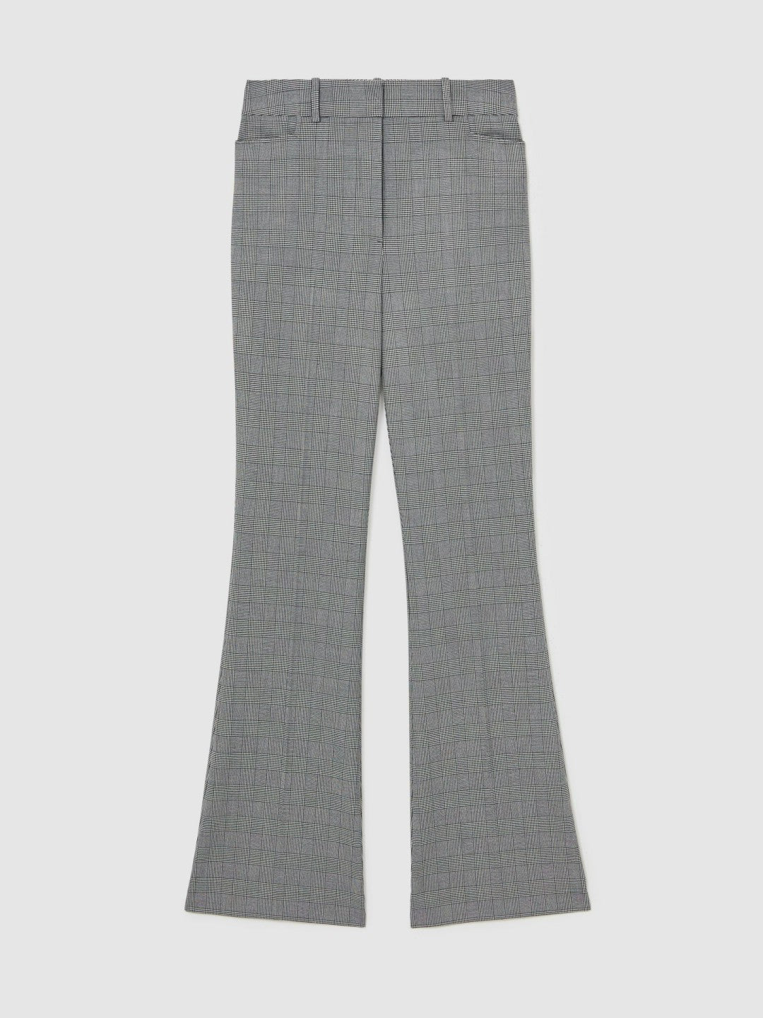 Check Flared Suit Trousers in Grey Women | Reiss