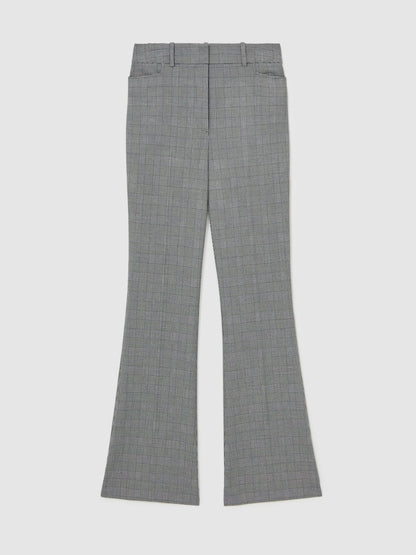 Check Flared Suit Trousers in Grey Women | Reiss