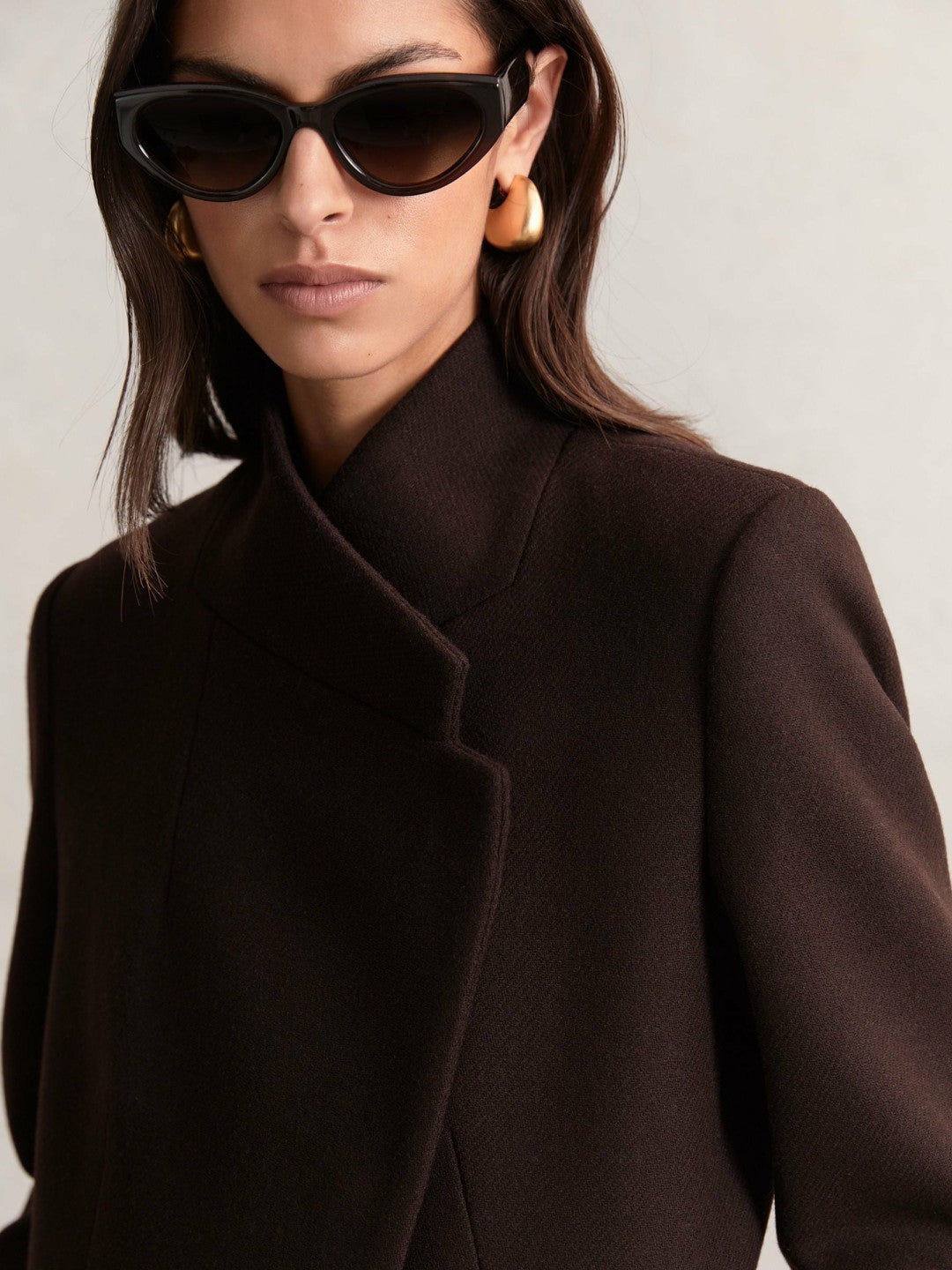 Petite Coat in Chocolate Brown Women | Reiss
