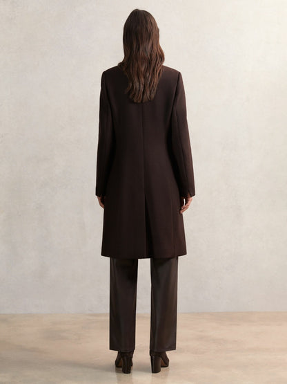 Petite Coat in Chocolate Brown Women | Reiss
