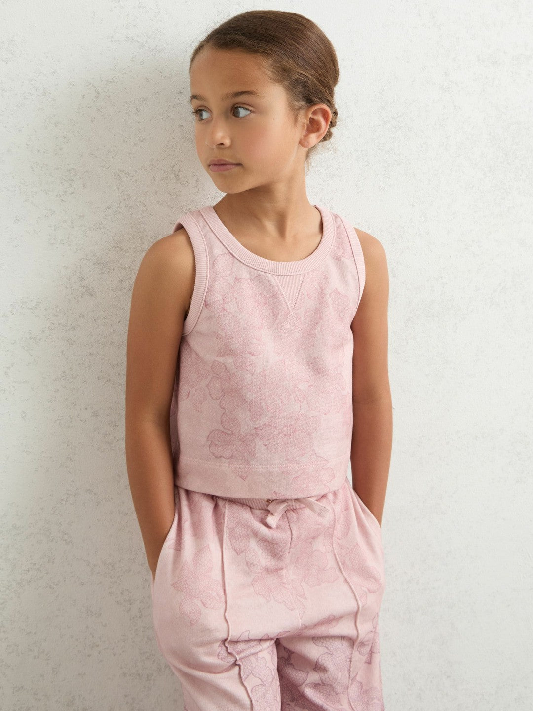 3-9 yrs Cotton Floral Vest and Joggers Set in Pink Print Children & Baby | Reiss