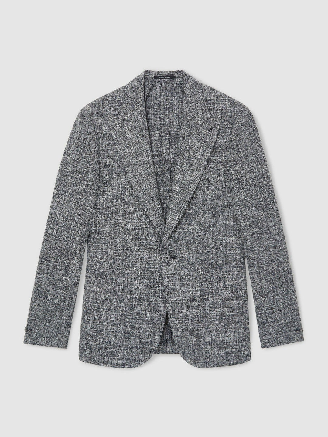 Single-Breasted Textured Mélange Blazer Slim-Fit in Navy Melange Men | Reiss