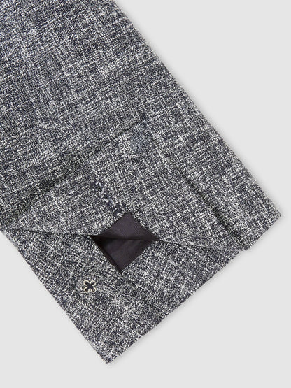 Single-Breasted Textured Mélange Blazer Slim-Fit in Navy Melange Men | Reiss