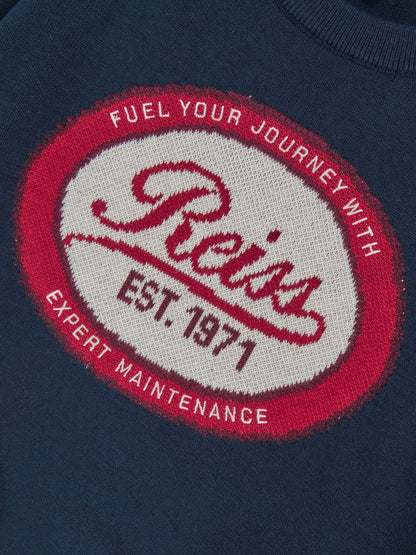 13-14 yrs Cotton Motor Cars Logo Jumper in Navy Children & Baby | Reiss