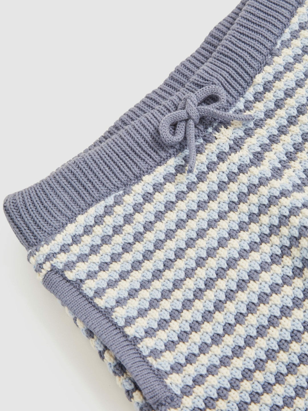 9-13 yrs Cotton-Blend Knitted Stripe Shorts in Blue/White Children & Baby | Reiss