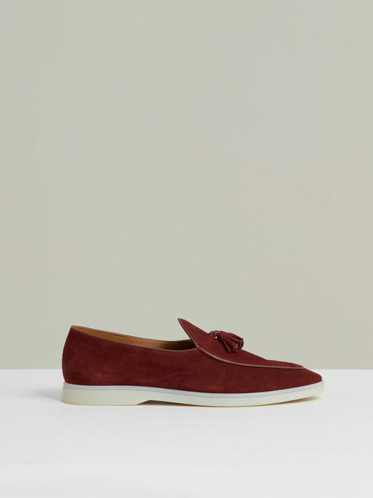 Suede Tassel Loafers in Maroon Red Men | Reiss