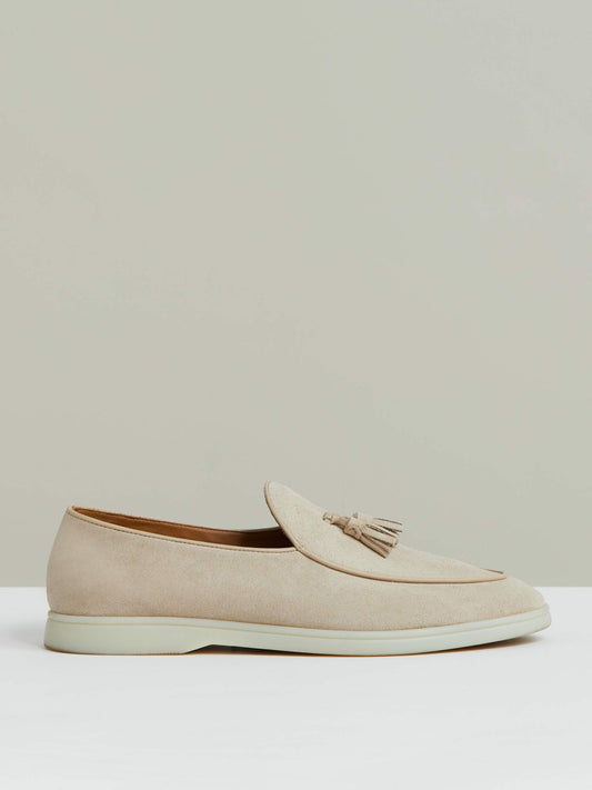 Suede Tassel Loafers in Light Stone Men | Reiss