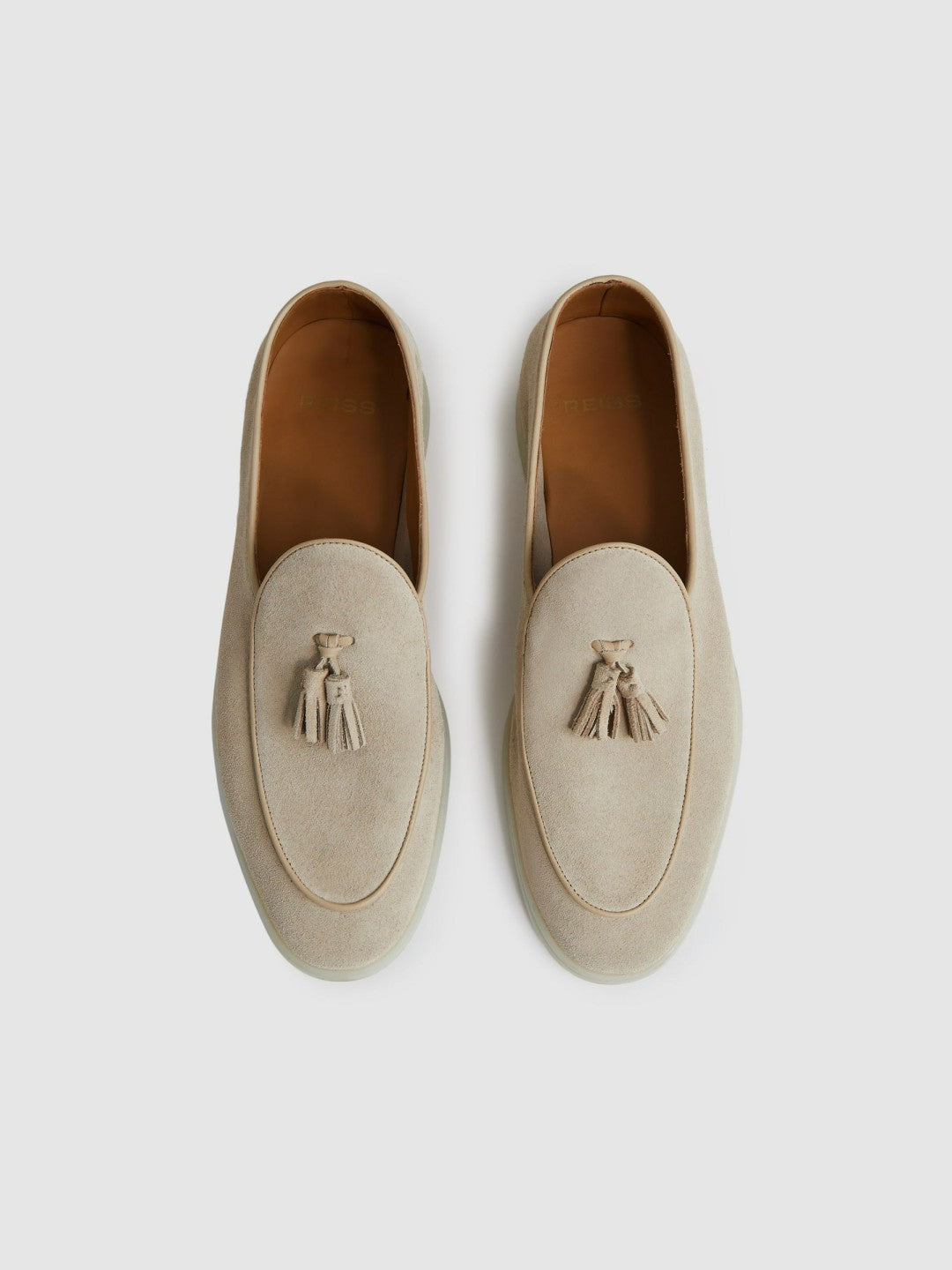 Suede Tassel Loafers in Light Stone Men | Reiss