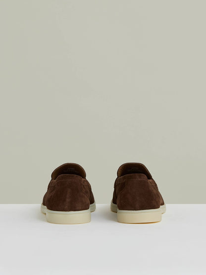 Suede Slip-On Loafers in Chocolate Brown Men | Reiss