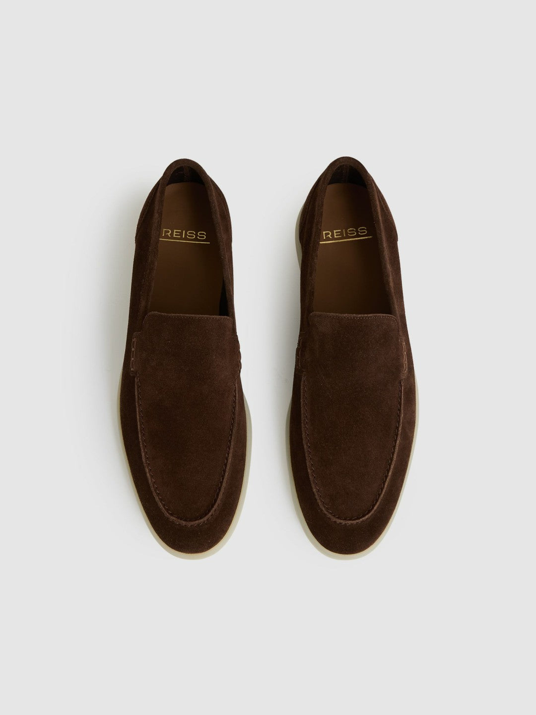Suede Slip-On Loafers in Chocolate Brown Men | Reiss