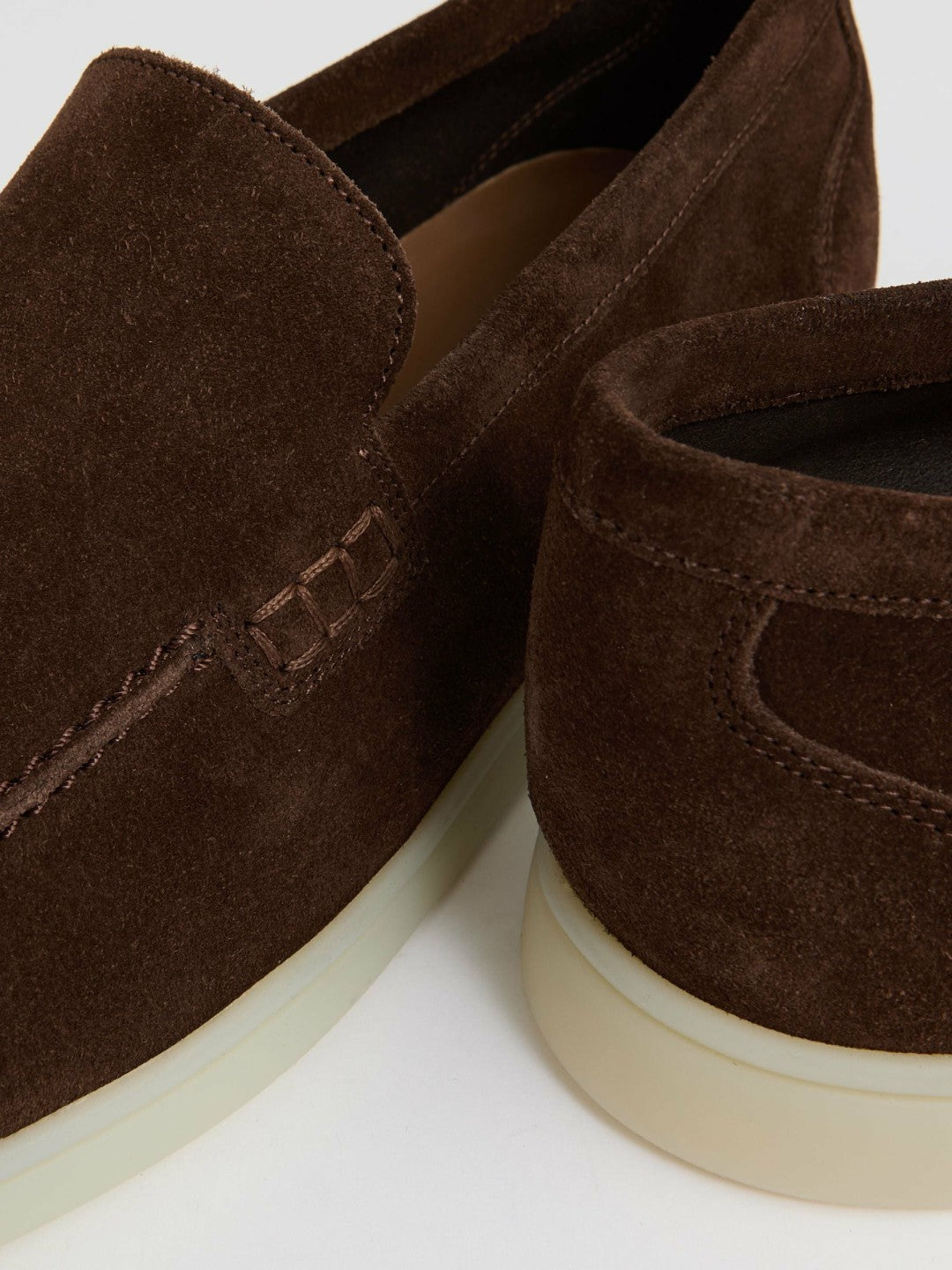 Suede Slip-On Loafers in Chocolate Brown Men | Reiss