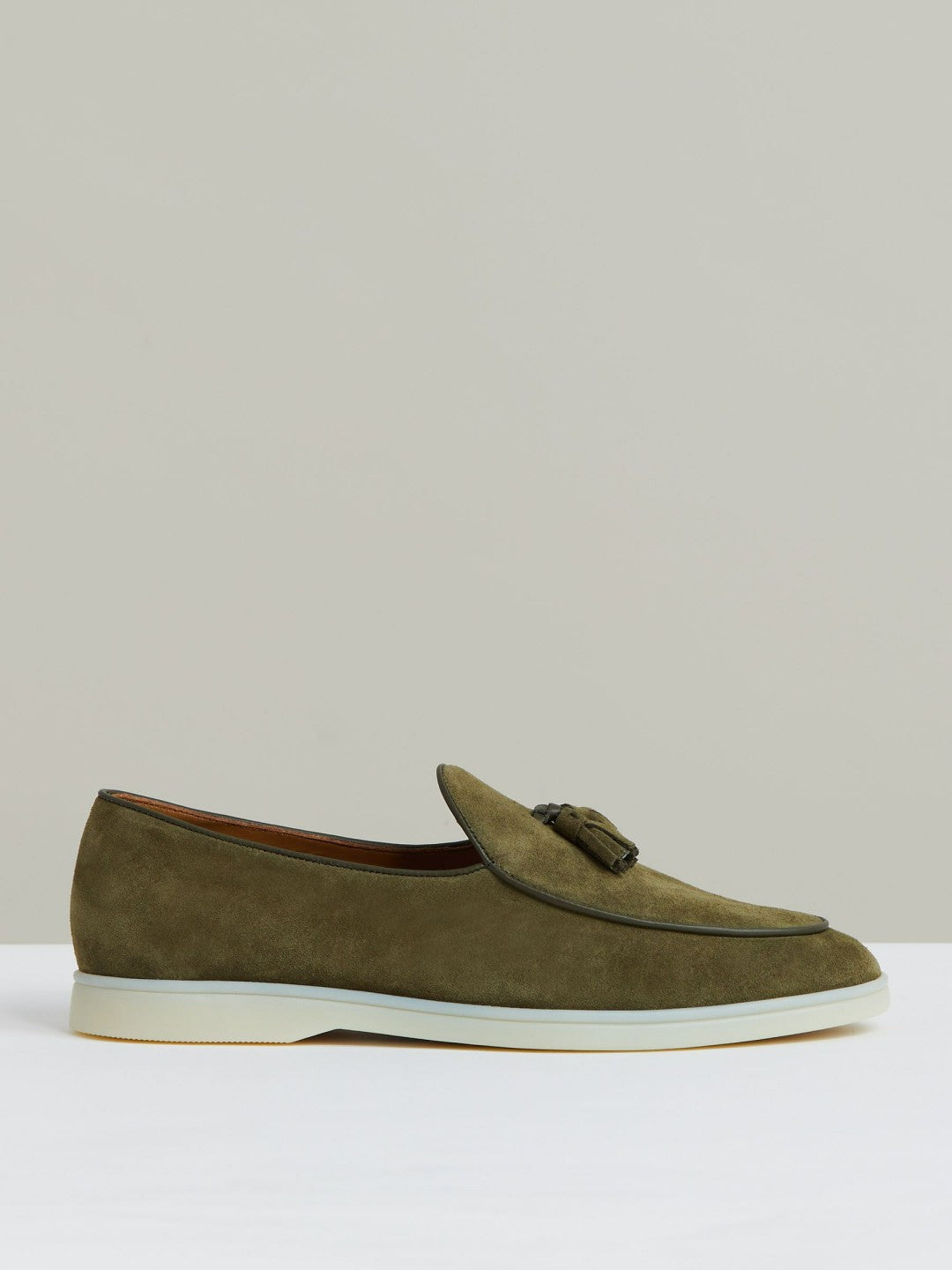Suede Tassel Loafers in Moss Green Men | Reiss