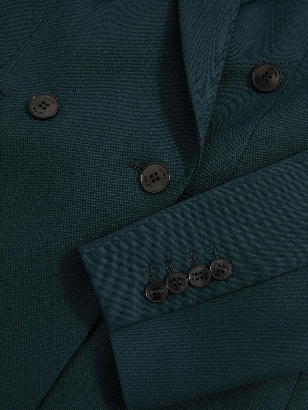 Wool-Blend Double-Breasted Suit Blazer in Green Women | Reiss