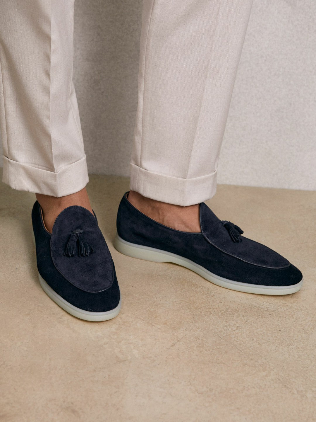 Suede Tassel Loafers in Navy Men | Reiss