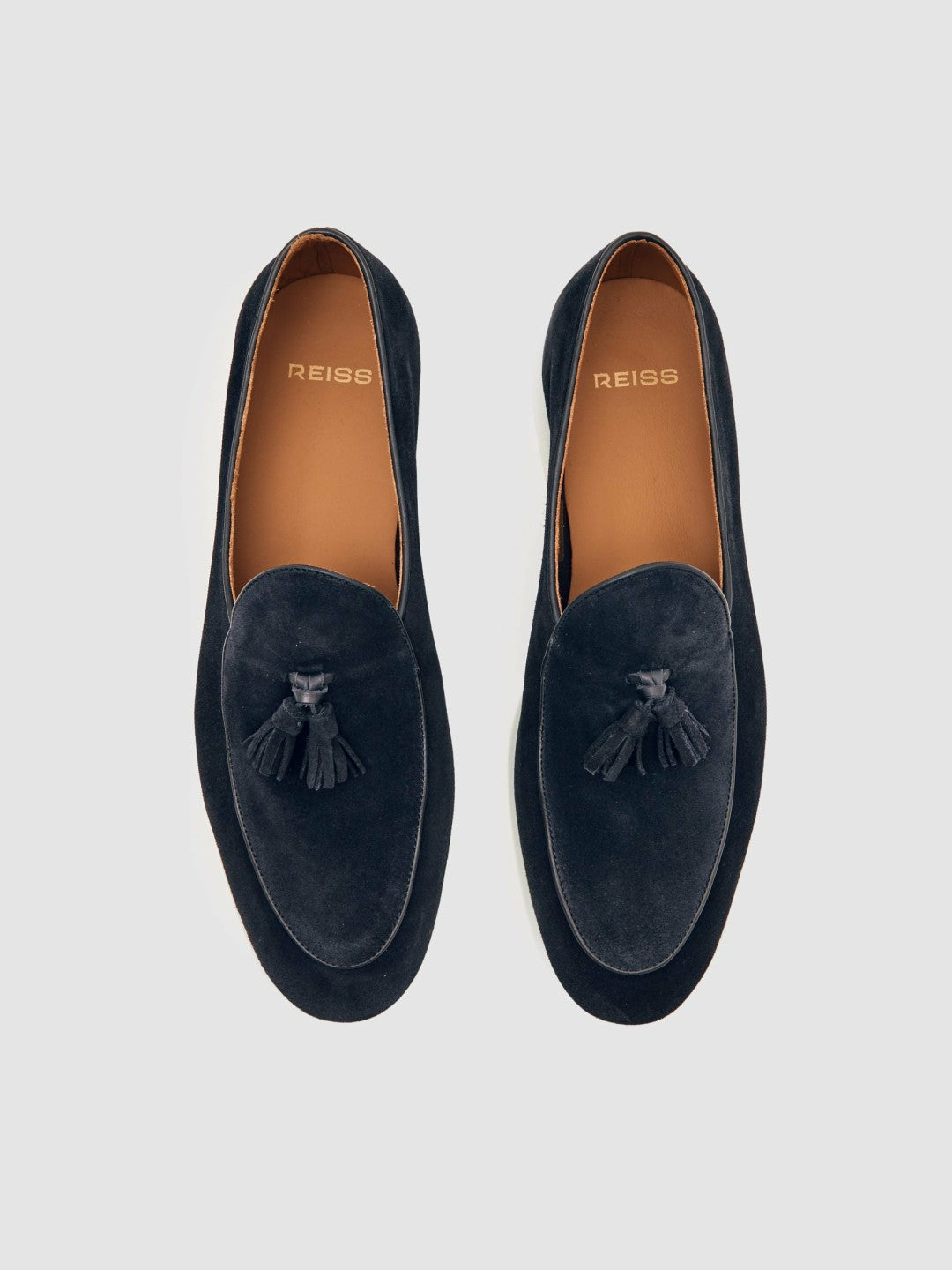 Suede Tassel Loafers in Navy Men | Reiss