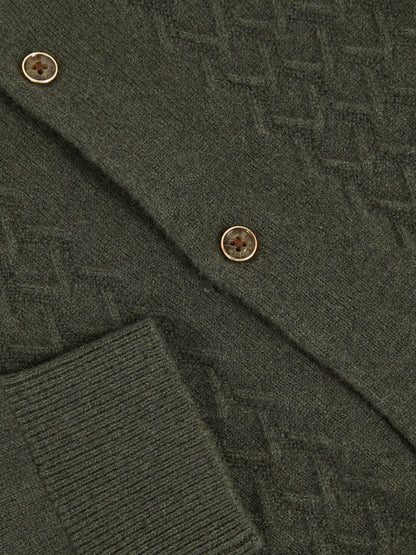 13-14 yrs Wool V-Stitch Button-Through Cardigan in Forest Green Children & Baby | Reiss