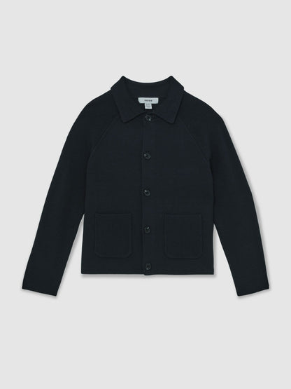 3-9 yrs Button-Through Knitted Cardigan in Navy Children & Baby | Reiss