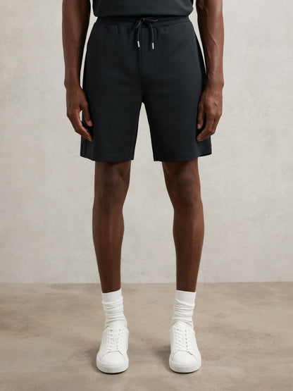 Textured Drawstring Shorts in Navy Men | Reiss