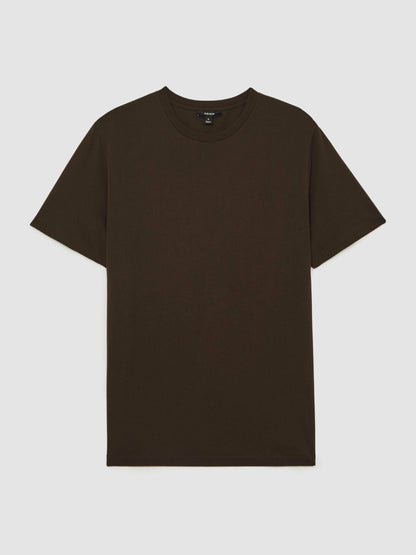 Cotton Crew Neck T-Shirt in Coco Brown Men | Reiss