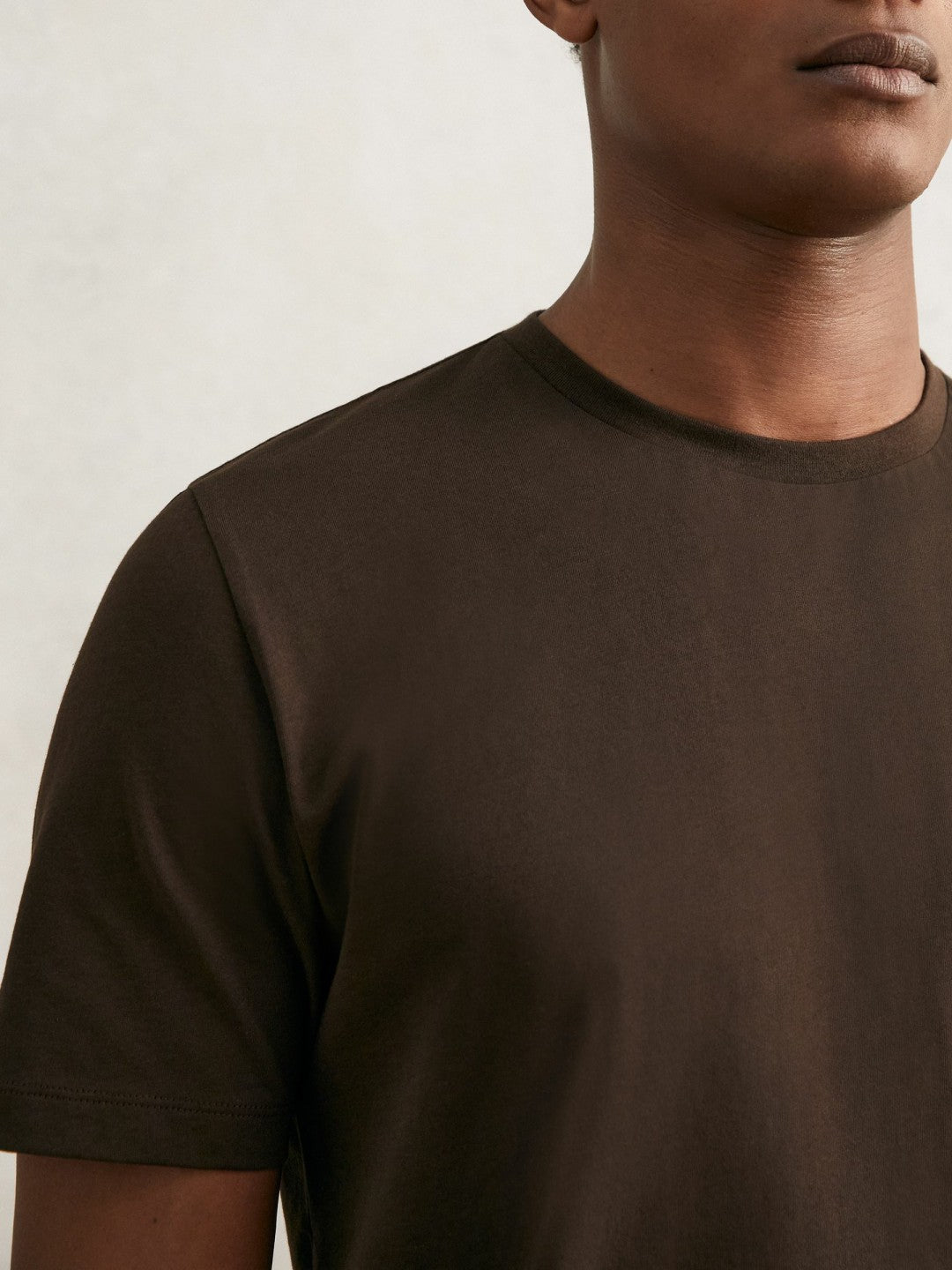 Cotton Crew Neck T-Shirt in Coco Brown Men | Reiss