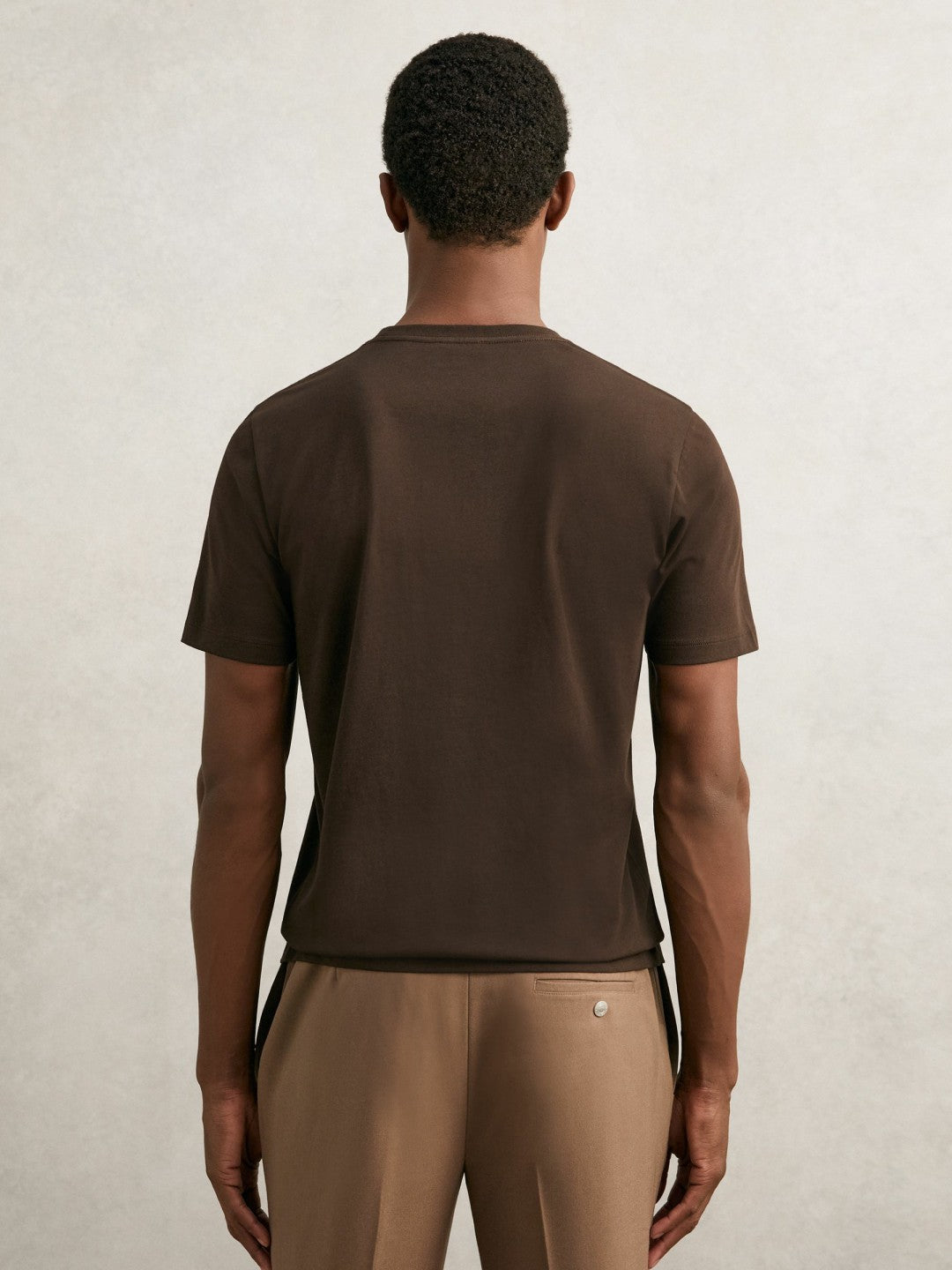 Cotton Crew Neck T-Shirt in Coco Brown Men | Reiss