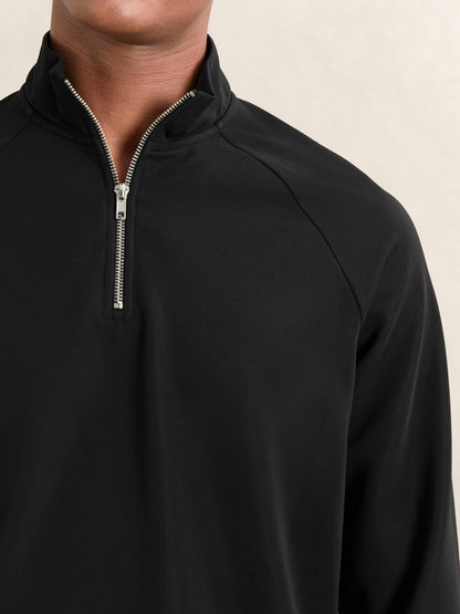 Half-Zip Funnel-Neck Sweatshirt in Black Men | Reiss