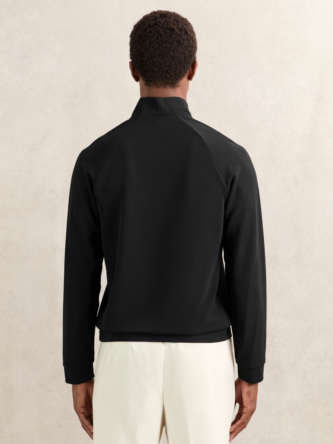 Half-Zip Funnel-Neck Sweatshirt in Black Men | Reiss