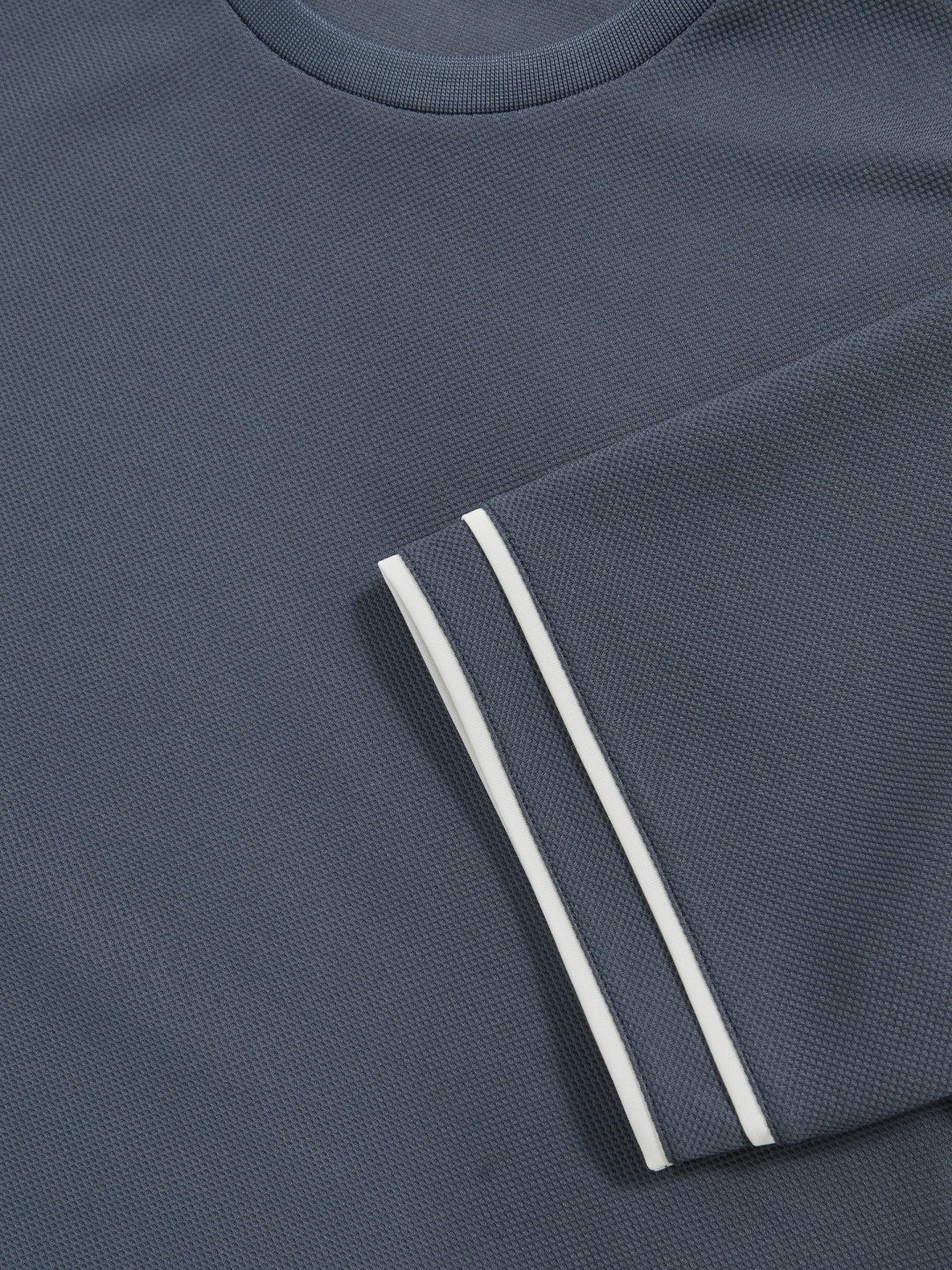 Textured Crew-Neck Tipped T-Shirt in Airforce Blue Men | Reiss