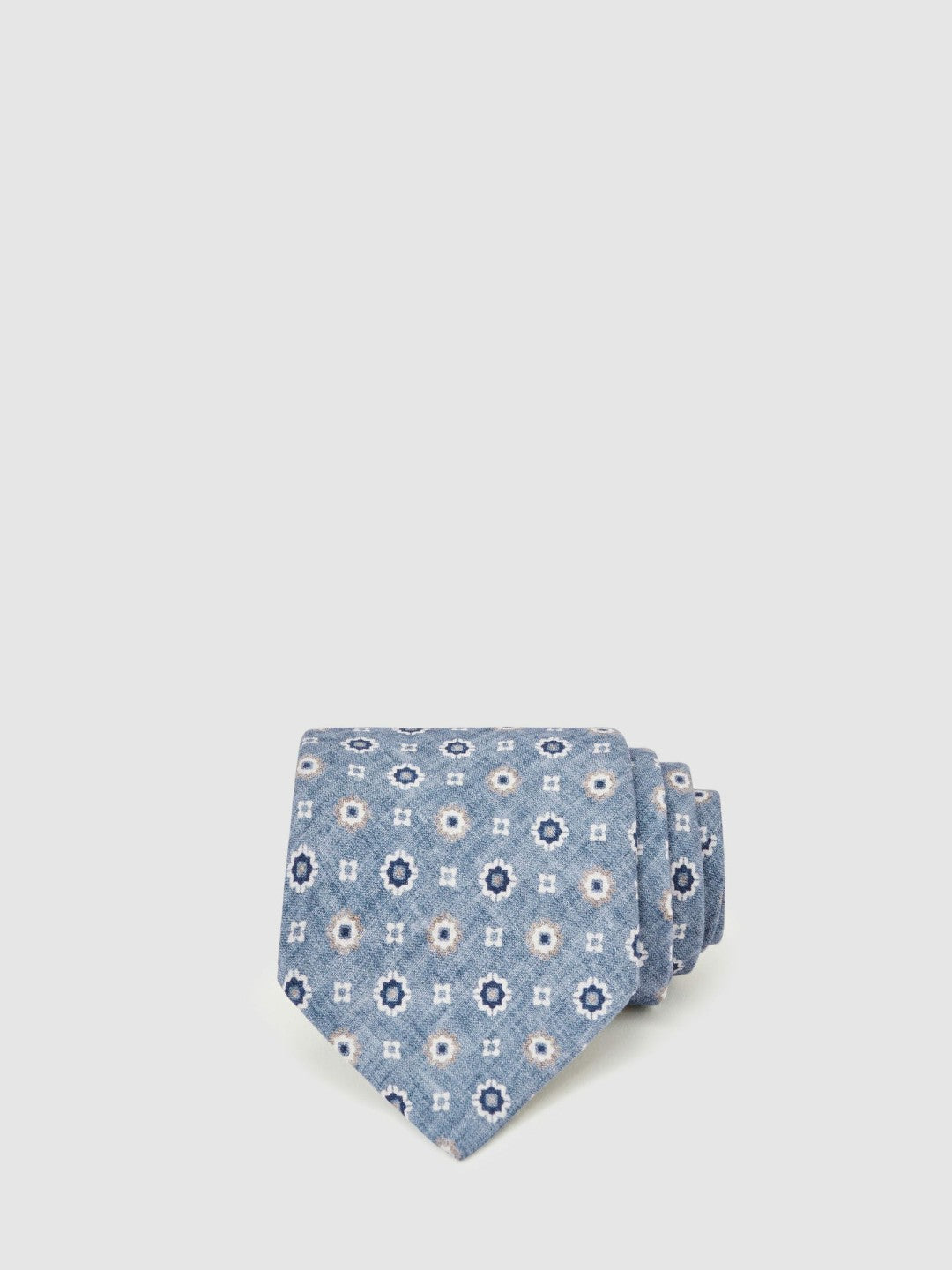 Silk Floral-Medallion Tie in Soft Blue Men | Reiss