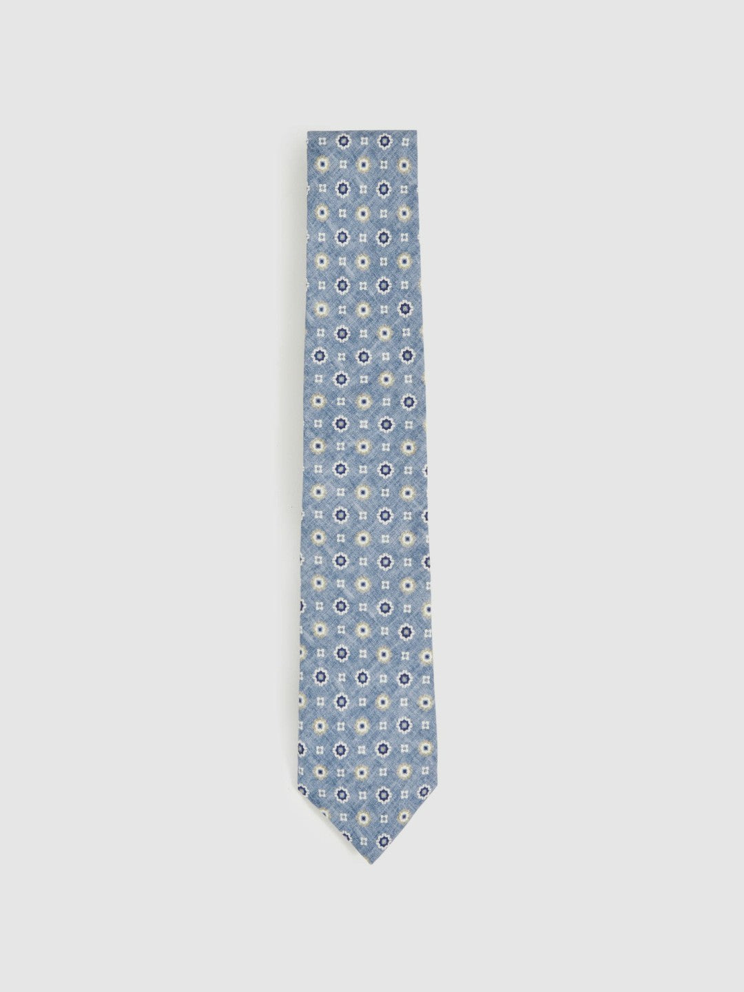 Silk Floral-Medallion Tie in Soft Blue Men | Reiss