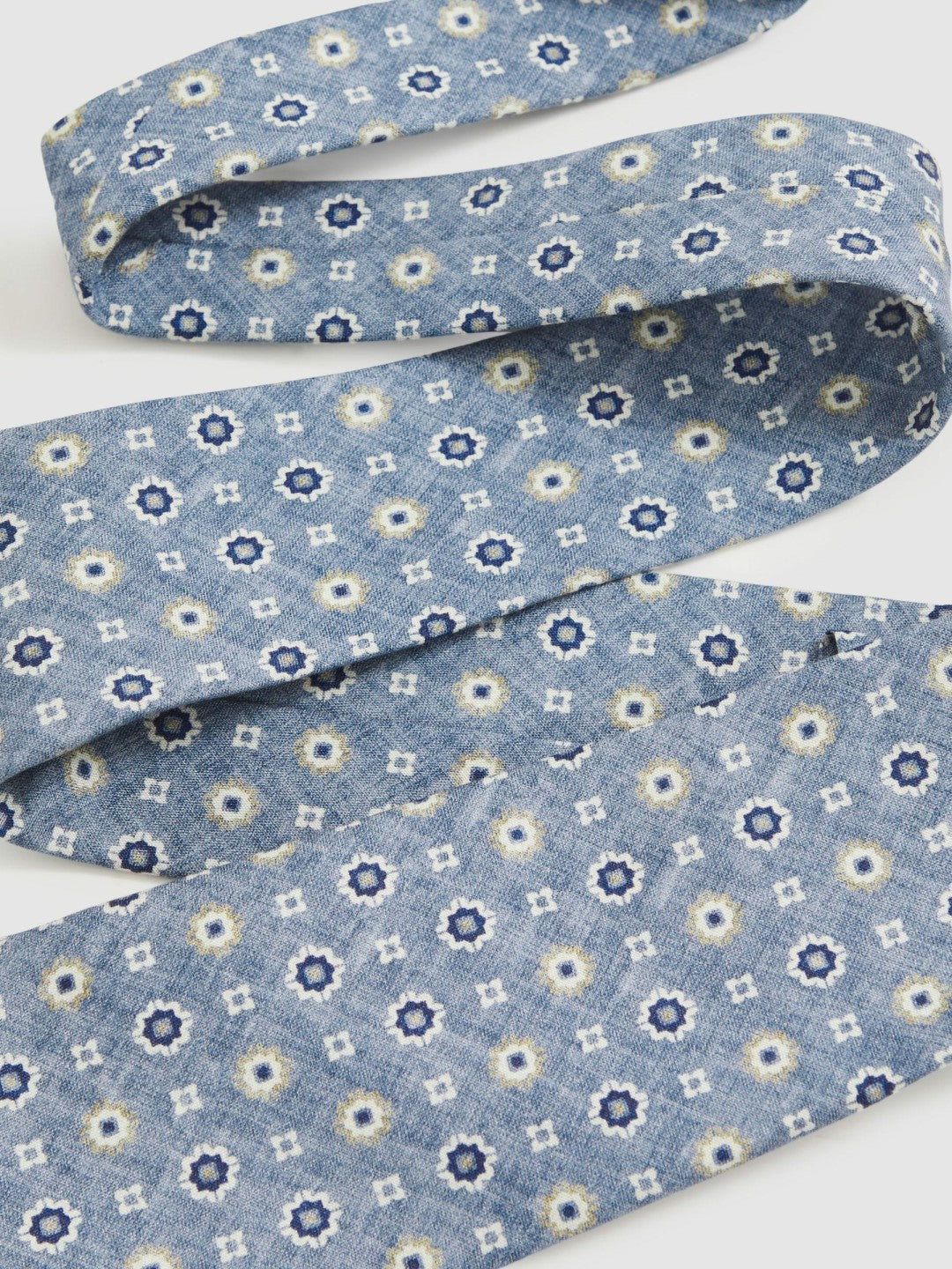 Silk Floral-Medallion Tie in Soft Blue Men | Reiss