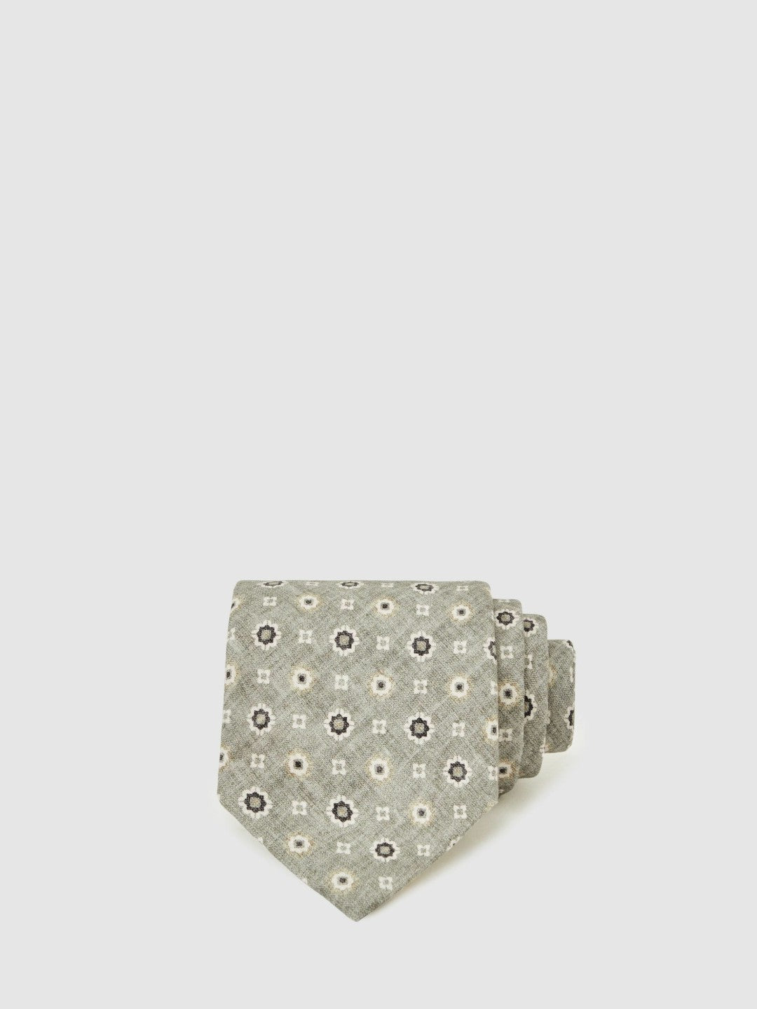 Silk Floral-Medallion Tie in Soft Sage Men | Reiss
