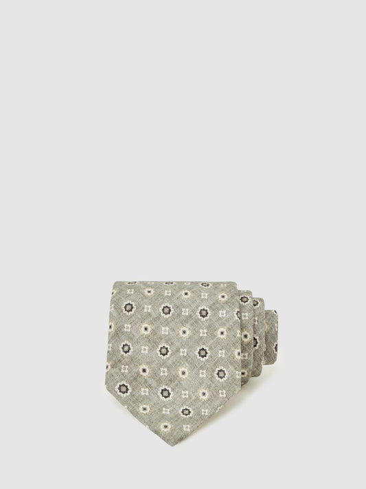 Silk Floral-Medallion Tie in Soft Sage Men | Reiss