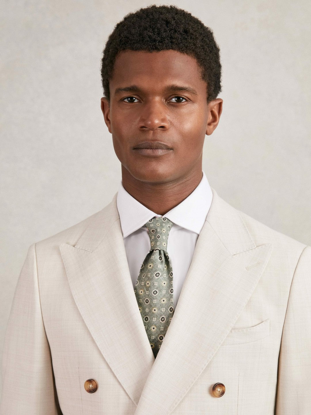 Silk Floral-Medallion Tie in Soft Sage Men | Reiss