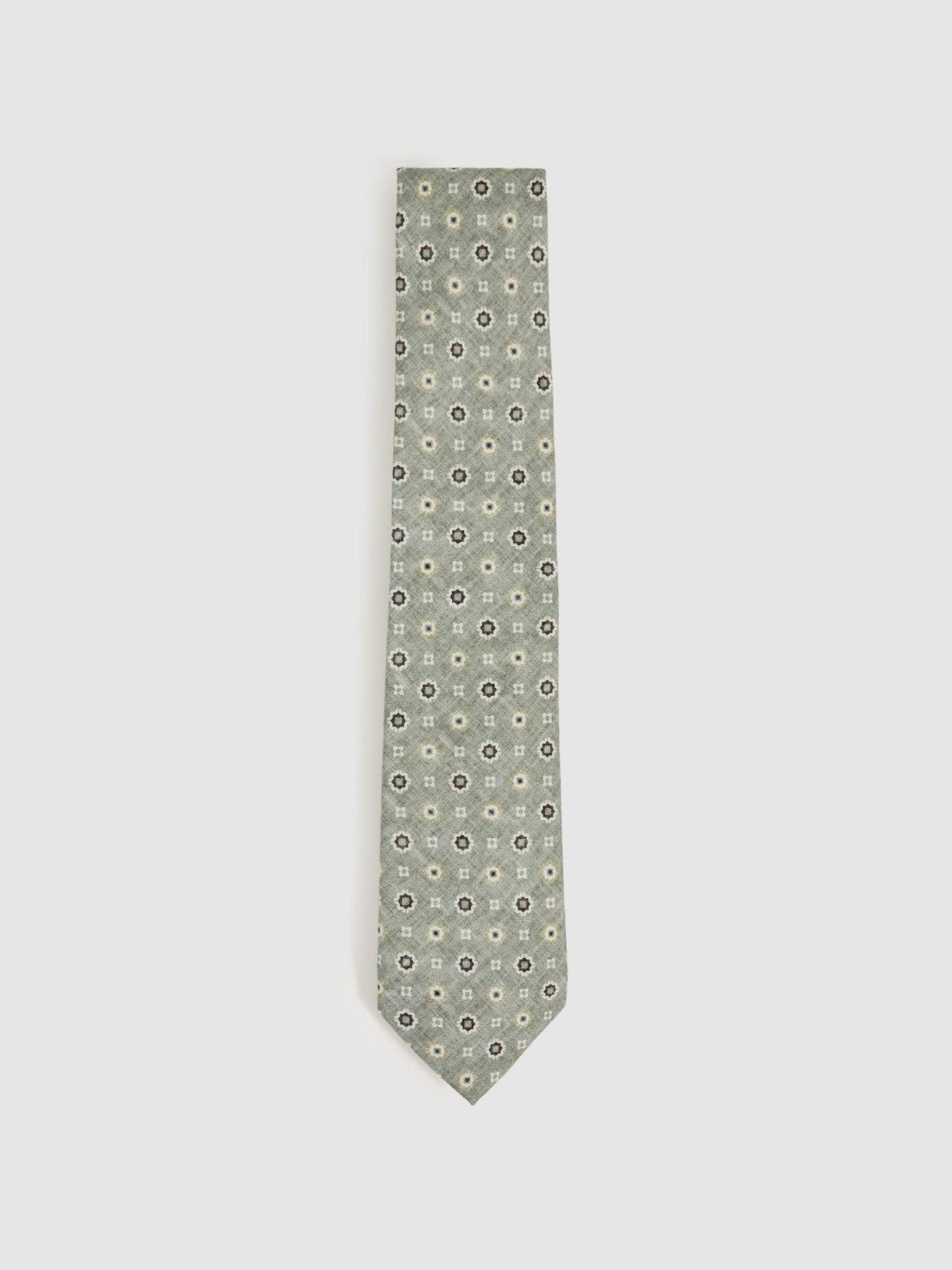 Silk Floral-Medallion Tie in Soft Sage Men | Reiss
