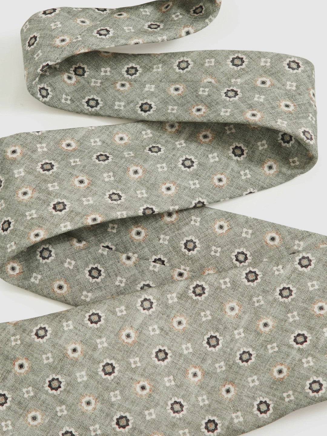 Silk Floral-Medallion Tie in Soft Sage Men | Reiss