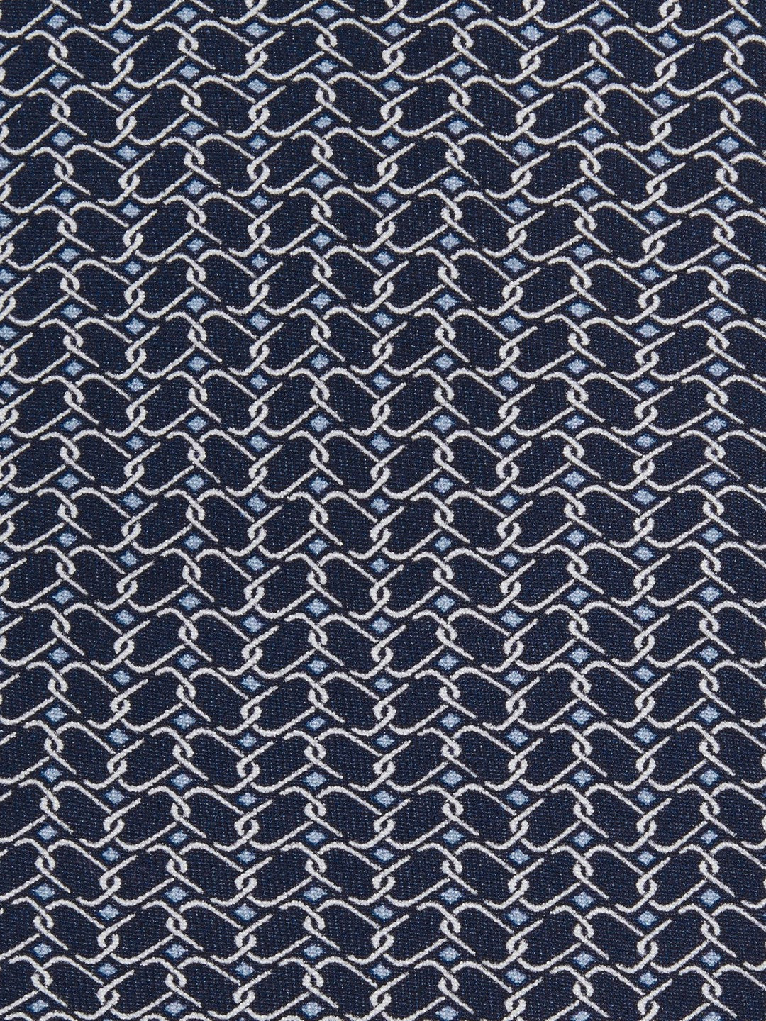 Silk Geometric-Chain Print Tie in Navy Men | Reiss