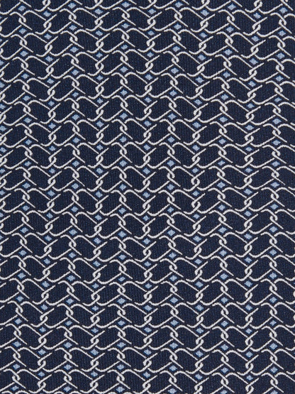 Silk Geometric-Chain Print Tie in Navy Men | Reiss