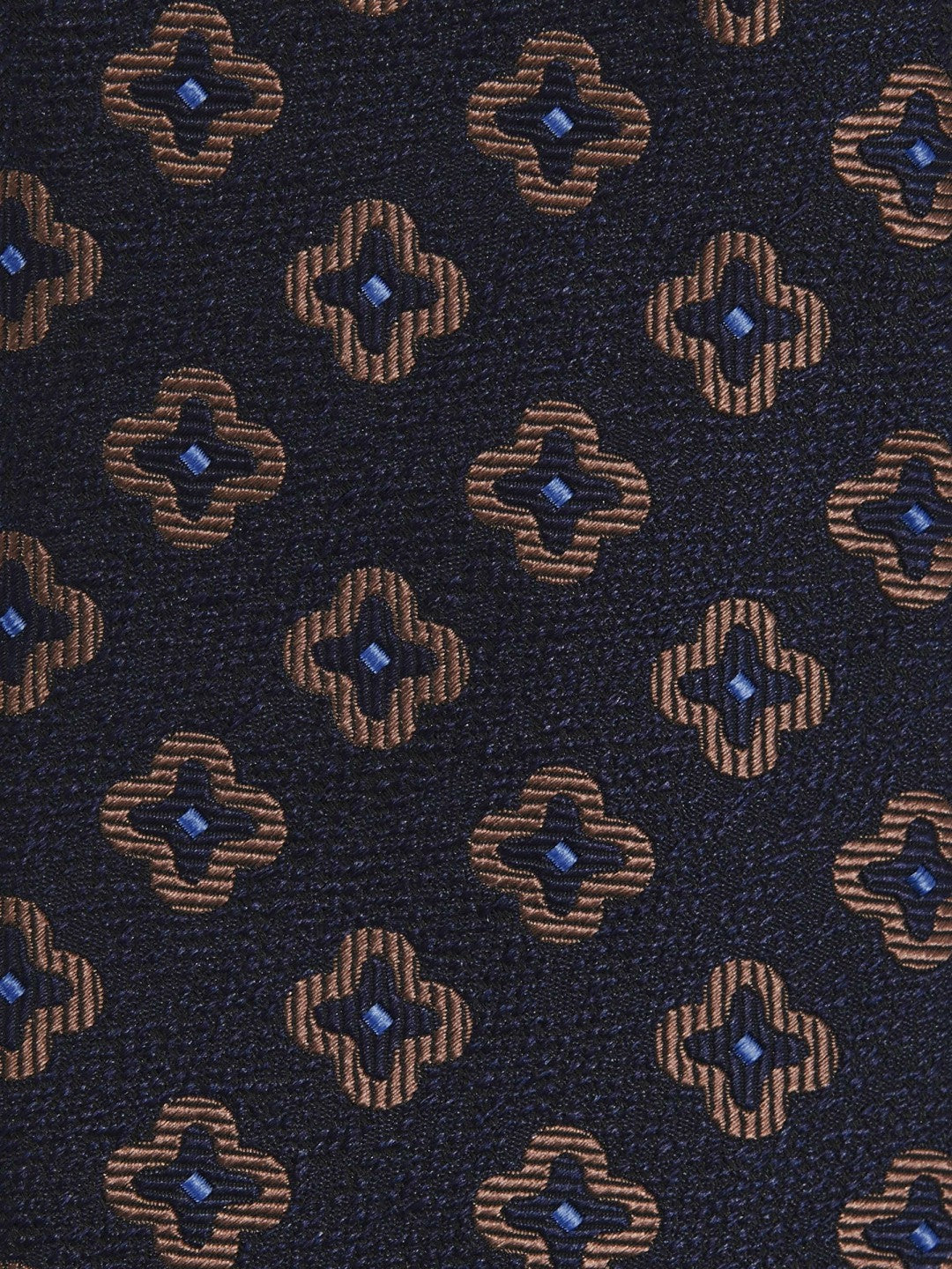 Silk-Wool Floral-Medallion Tie in Navy Men | Reiss