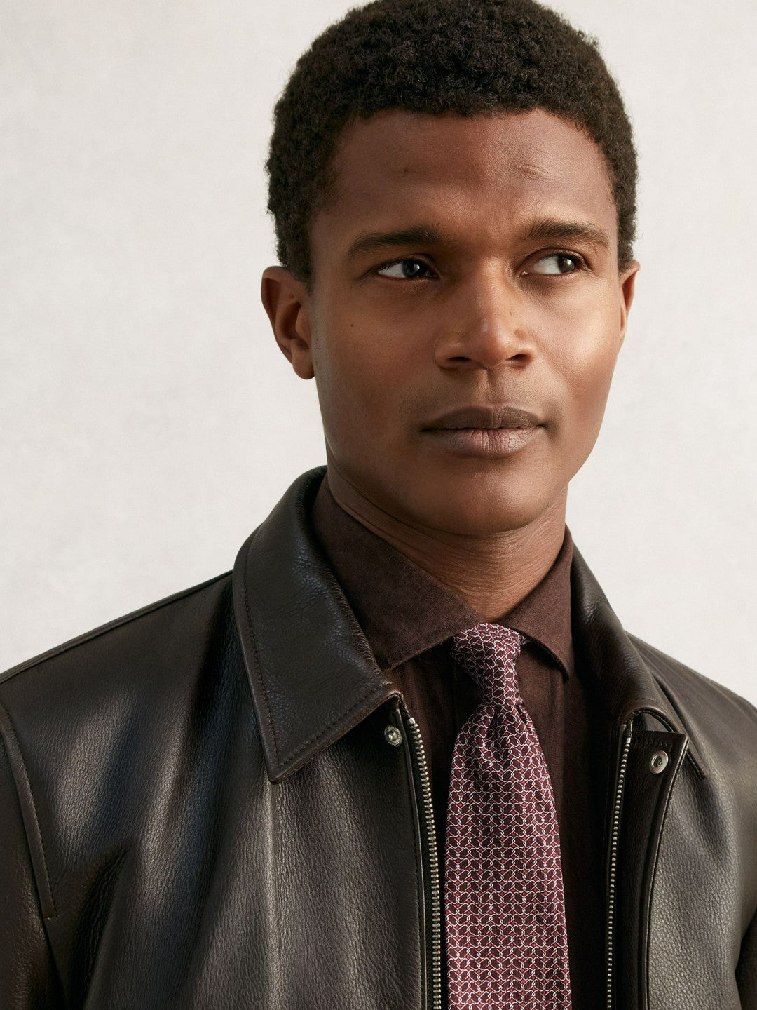 Silk Geometric-Chain Print Tie in Bordeaux Men | Reiss